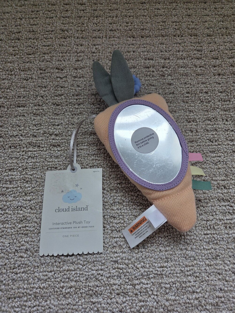 Cloud Island Interactive Plush Carrot Toy